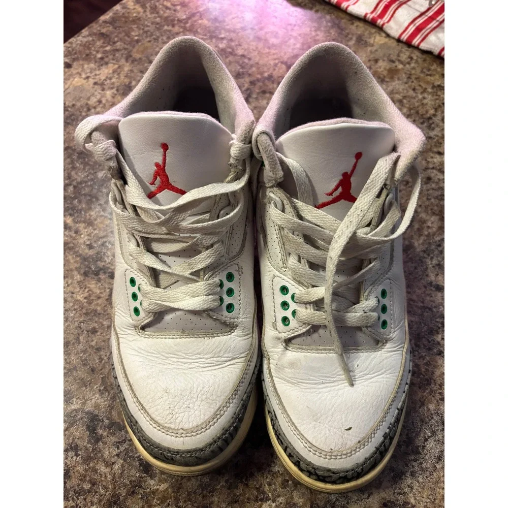 Air Jordan 3 Retro Lucky Green White Sneakers CK9246-136 Womens 7.5